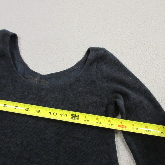 Reformation Womens‎ Crewneck Sweater size S Blue Flare Hem Pullover - Picture 9 of 11